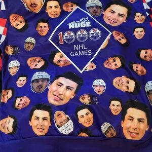 NUGE NHL Games Edmonton Oilers Purple Face Print Jersey